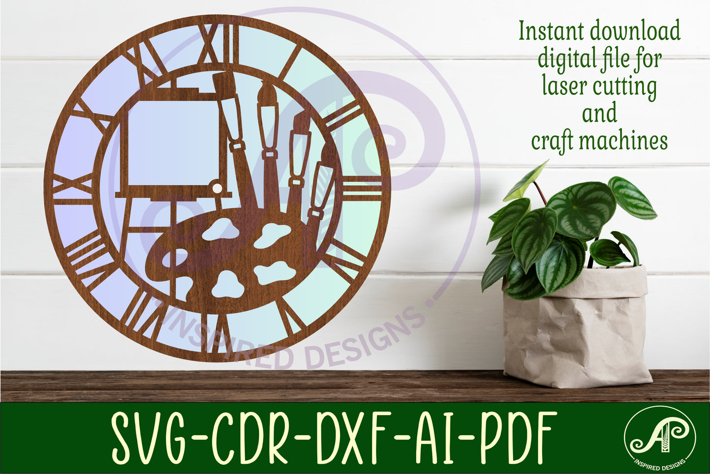 Artist wall clock template design