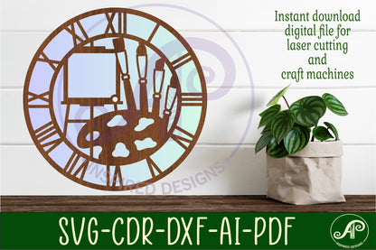 Artist wall clock template design