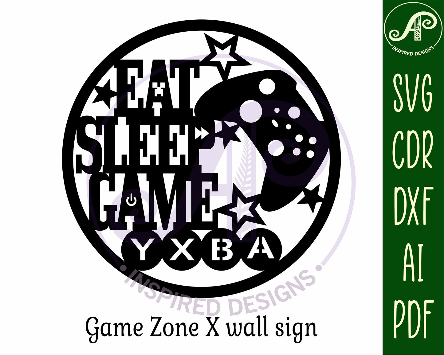 Gamer X wall sign design SVG / DXF / AI / PDF / CDR