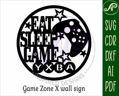 Gamer X wall sign design SVG / DXF / AI / PDF / CDR