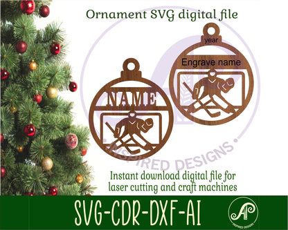 Hockey goalie Christmas Ornament SVG laser cut files