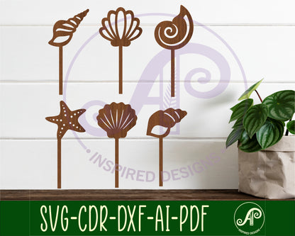 Shell cupcake topper design SVG / DXF / AI / PDF / CDR