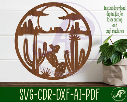 Cactus desert wall sign design SVG / DXF / AI / PDF / CDR