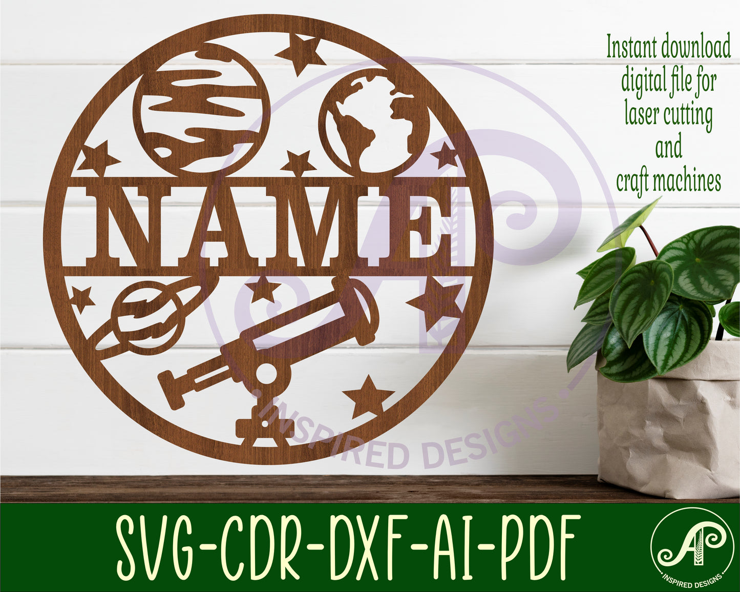 Astronomy name wall sign. SVG / DXF / AI / PDF / CDR