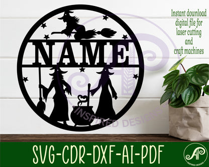 Witch name wall sign. SVG / DXF / AI / PDF / CDR