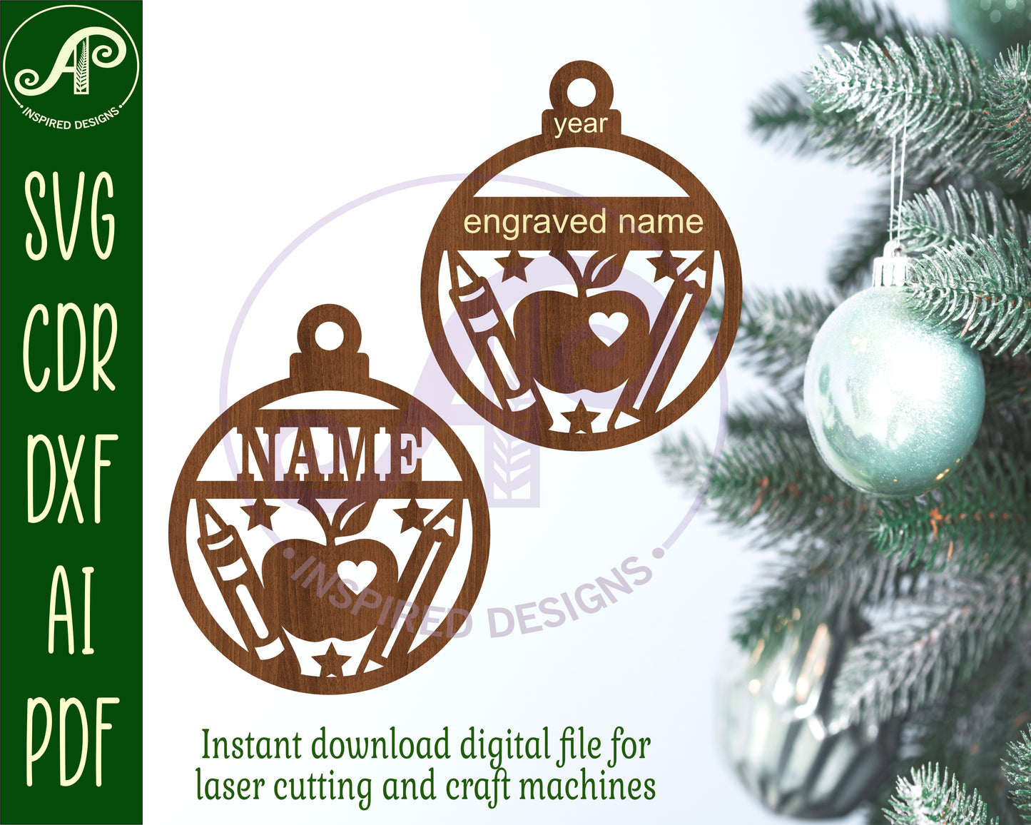 Teacher ornament design SVG / DXF / AI / PDF