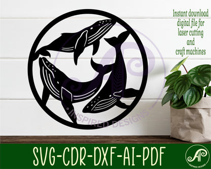 Whales wall sign design SVG / DXF / AI / PDF / CDR