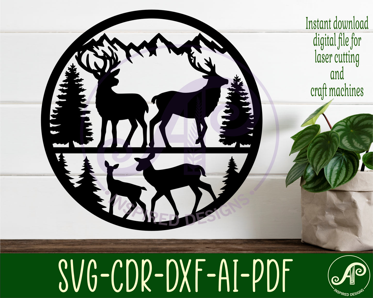 Deer wall sign design SVG / DXF / AI / PDF / CDR