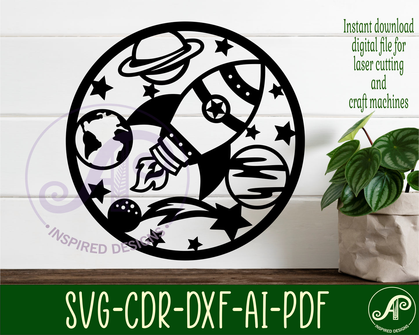 Rocket wall sign design SVG / DXF / AI / PDF / CDR