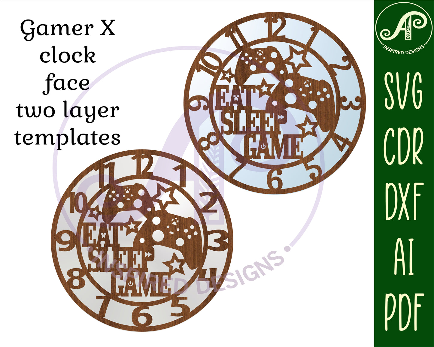 Gamer X clock template design