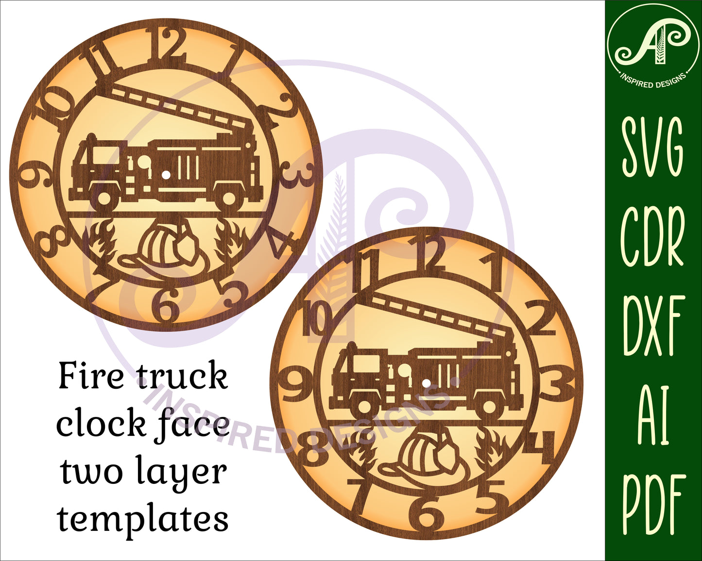 Fire truck clock template design