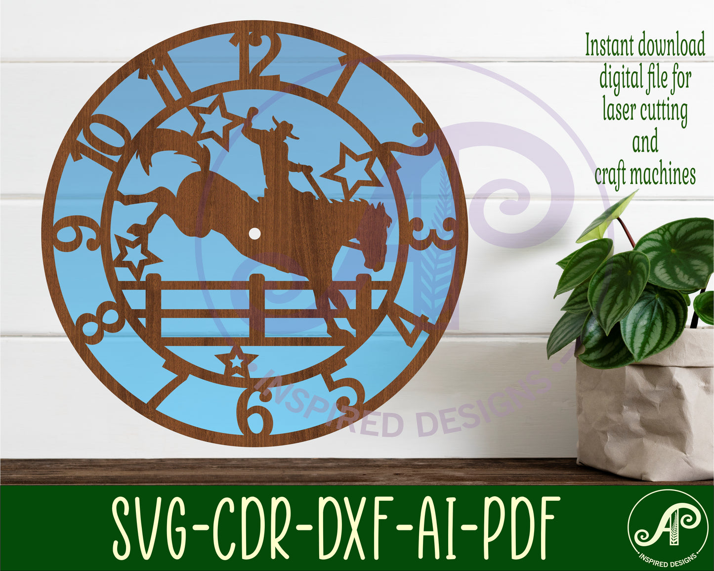 Rodeo clock template design