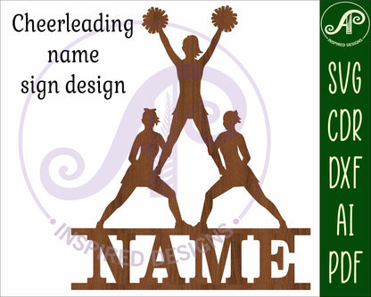 Cheerleading name sign SVG / DXF / AI / PDF / CDR