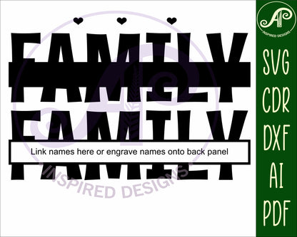 Family word shape name sign SVG / DXF / AI / PDF / CDR