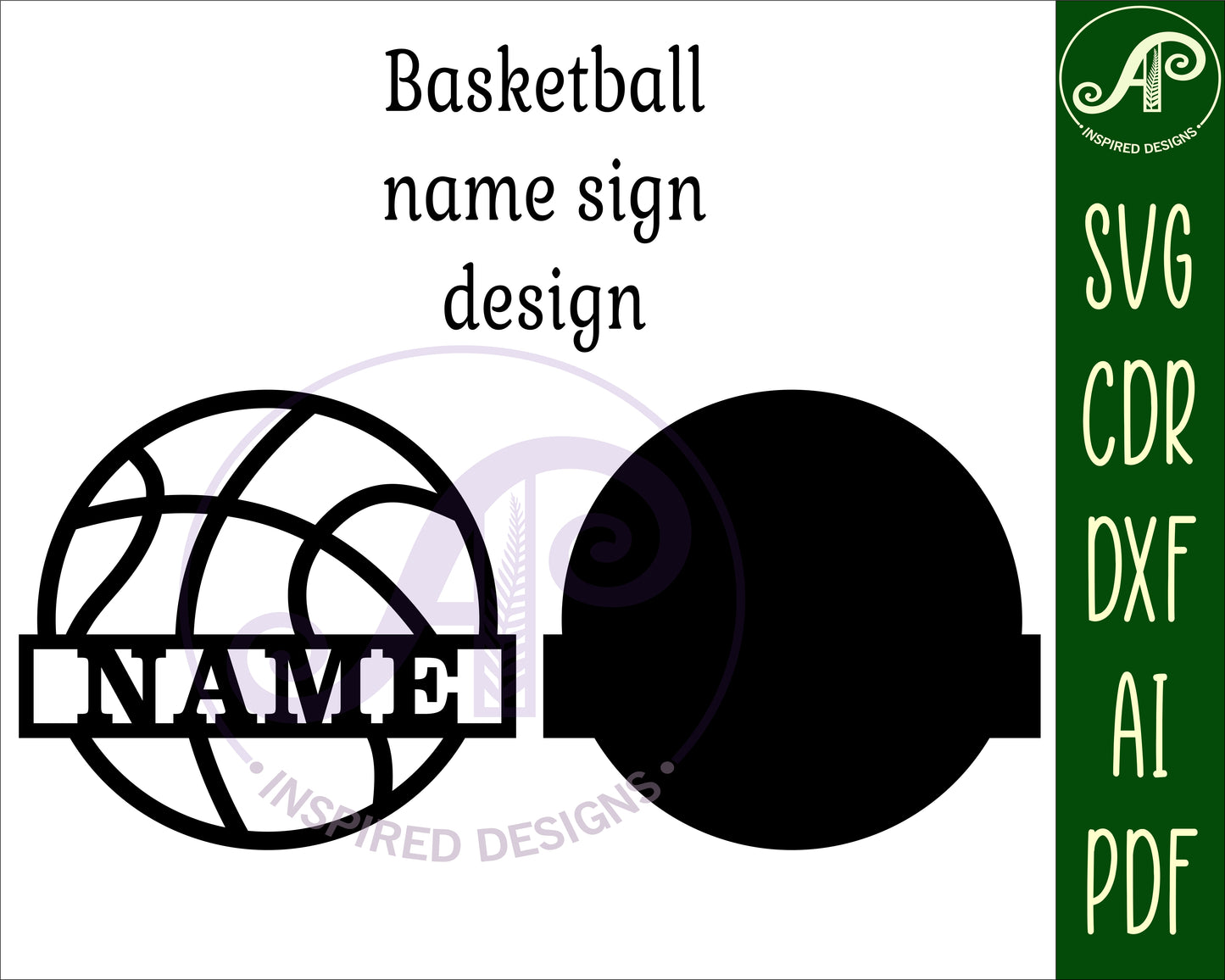 Basketball shape name sign SVG / DXF / AI / PDF / CDR