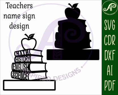 Teacher design shape name sign SVG / DXF / AI / PDF / CDR