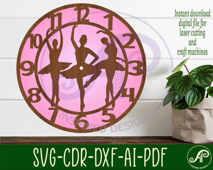 Ballerina clock template design