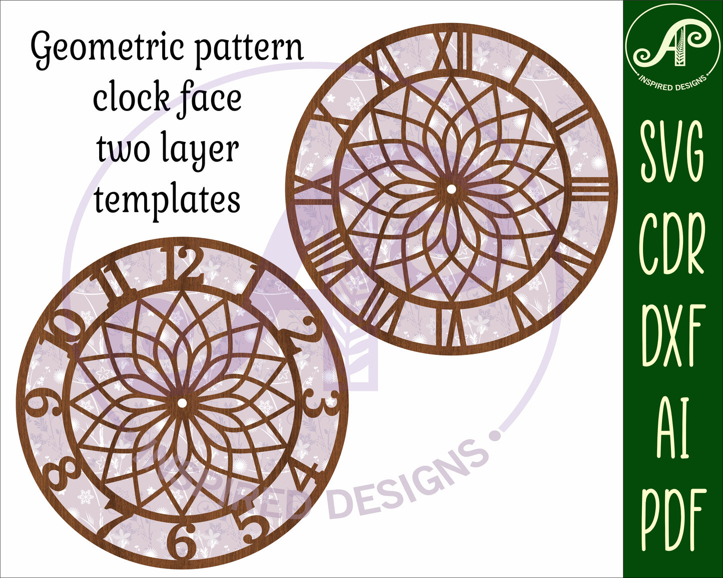 Geometric pattern clock template design 4