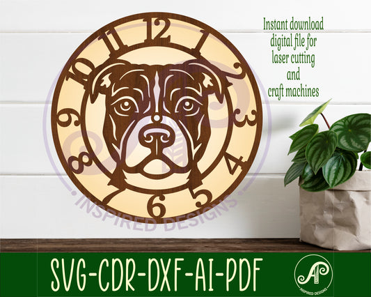 Pitbull wall clock template designs