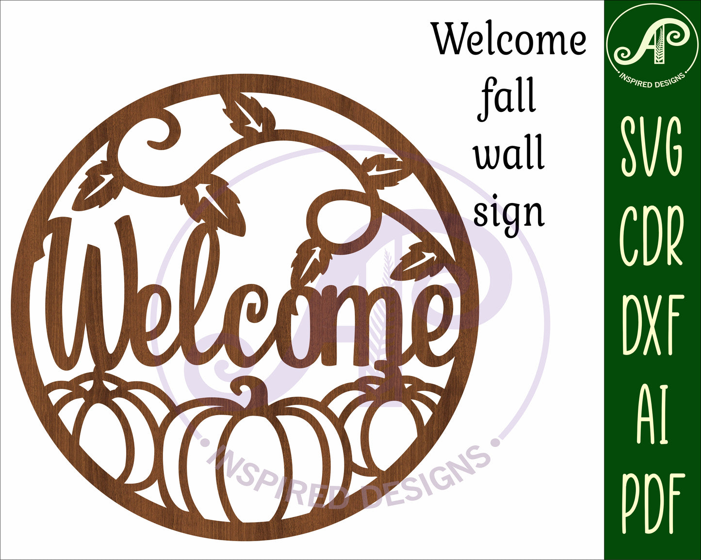 Welcome fall wall sign design SVG / DXF / AI / PDF / CDR