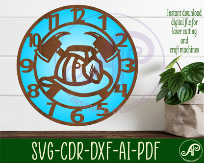 Fire helmet clock template design