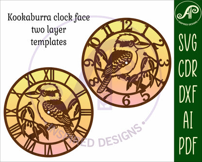 Kookaburra clock template design