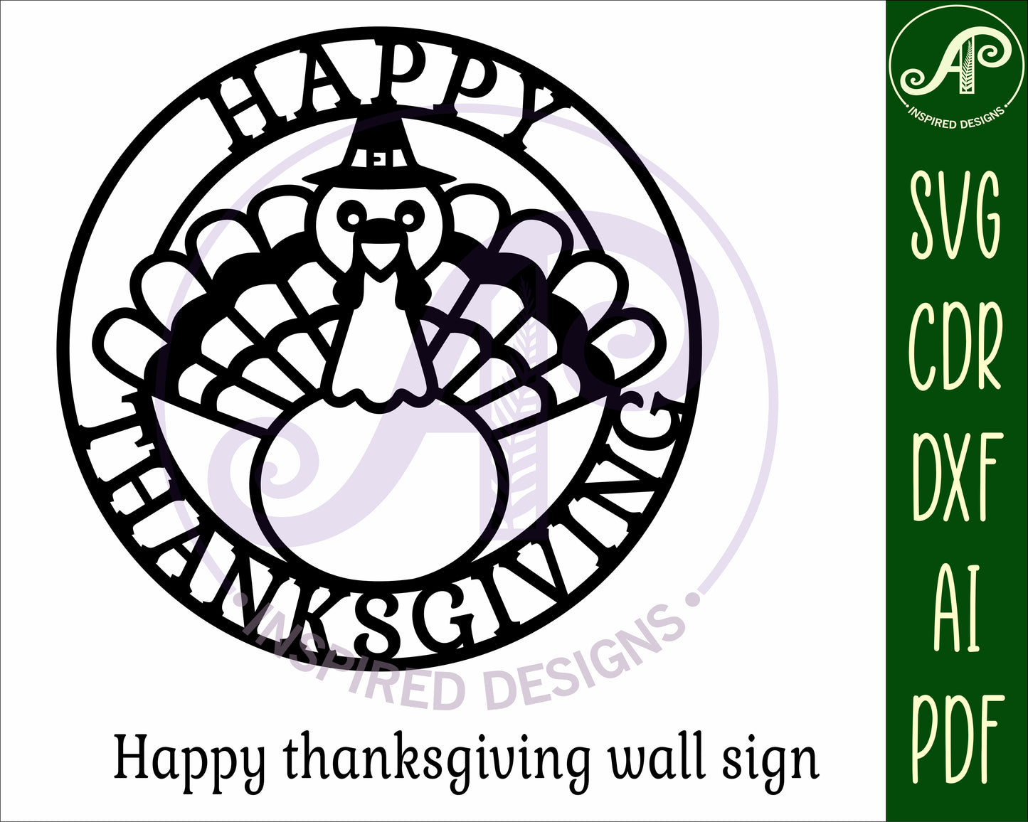 Happy thanksgiving wall sign design  SVG / DXF / AI / PDF / CDR