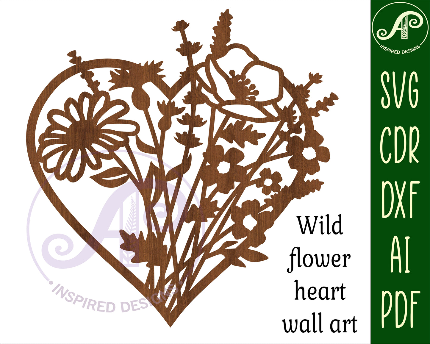 Wild flowers wall sign design SVG / DXF / AI / PDF / CDR