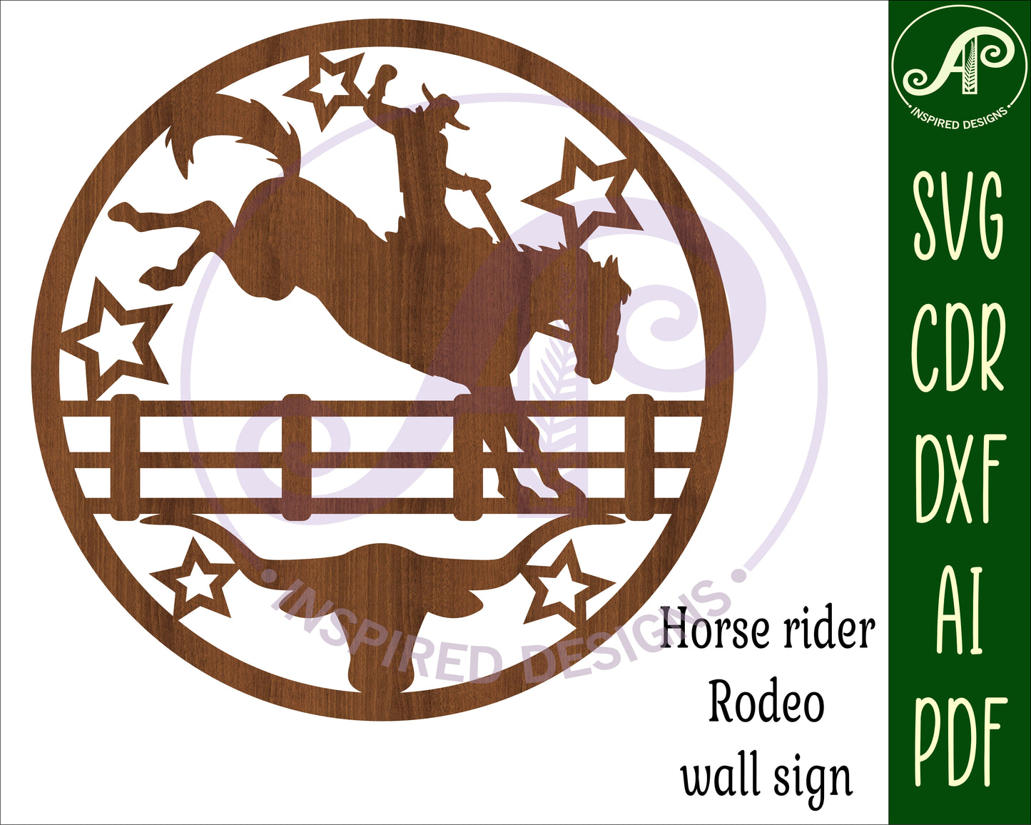 Rodeo horse rider wall sign design SVG / DXF / AI / PDF / CDR