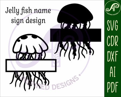 Jellyfish name sign SVG / DXF / AI / PDF / CDR