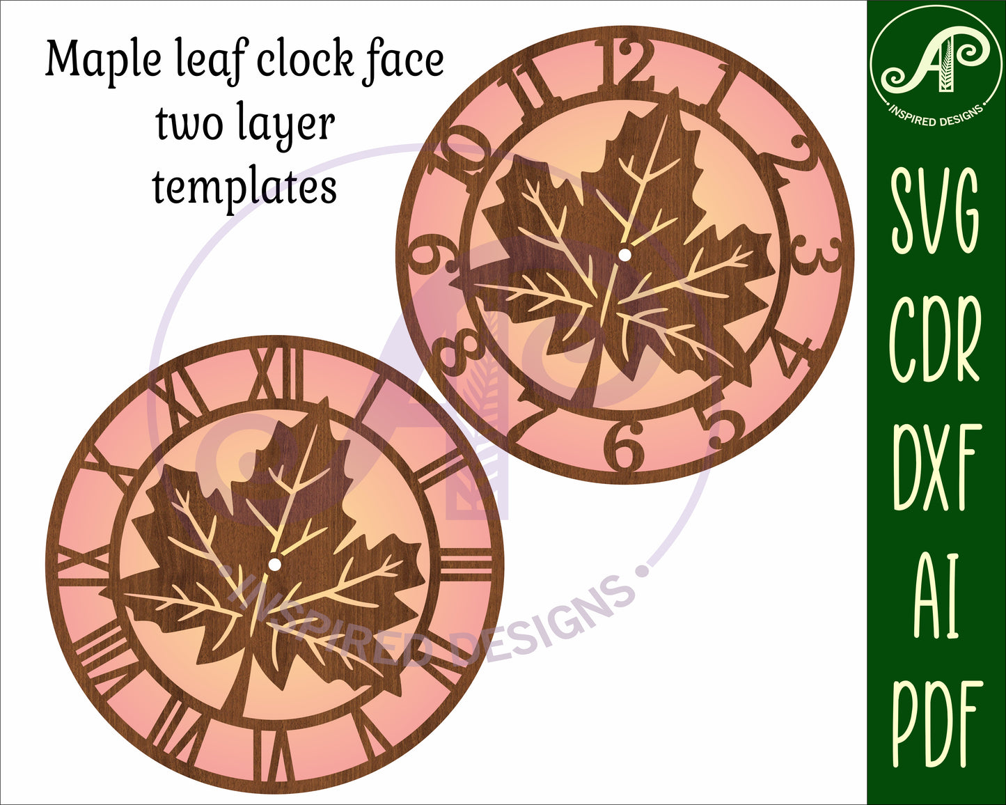 Maple leaf wall clock template design