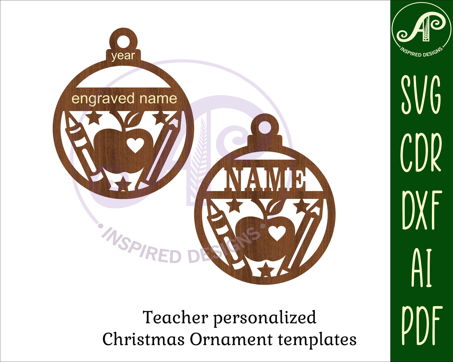 Teacher ornament design SVG / DXF / AI / PDF