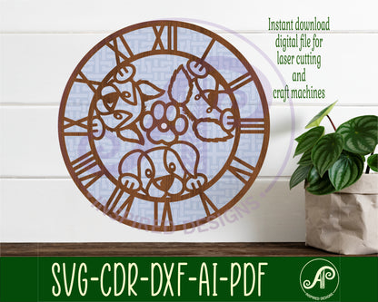 Dogs clock template design