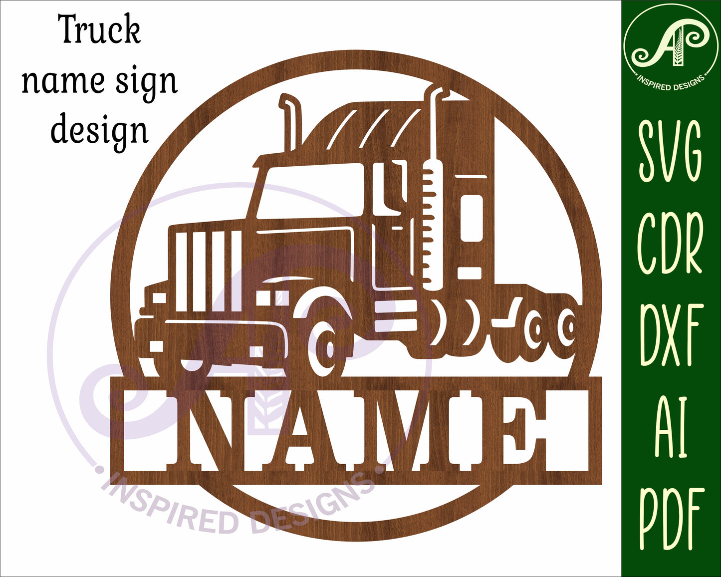 Truck name wall sign. SVG / DXF / AI / PDF / CDR