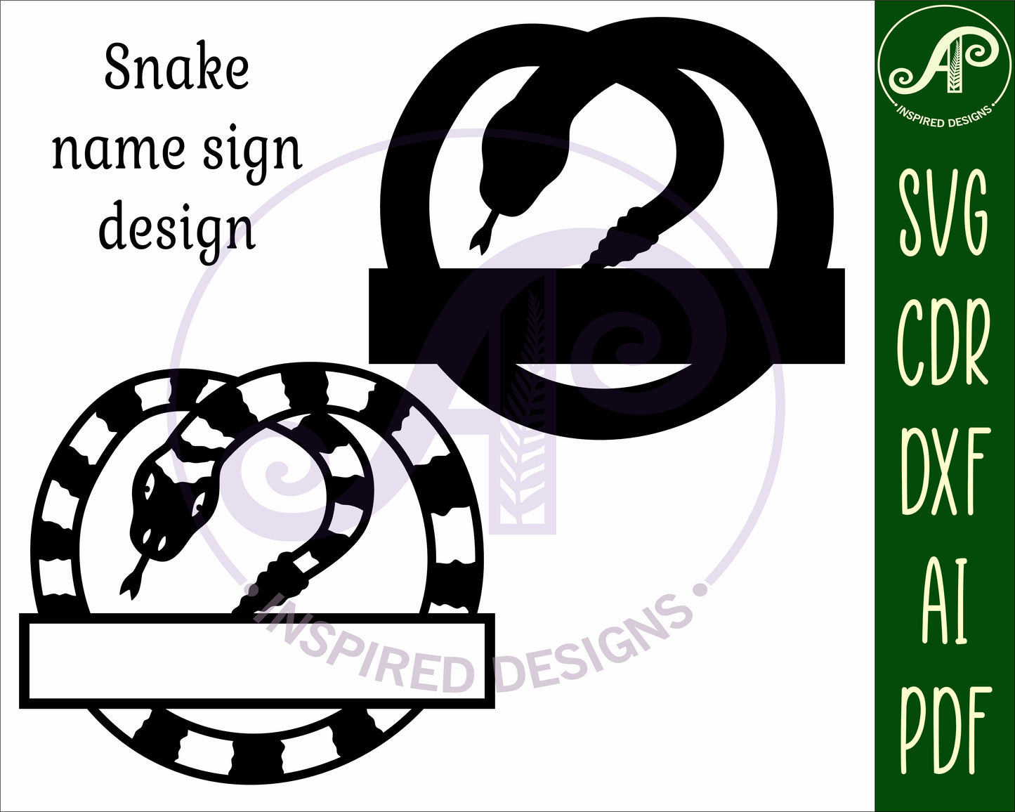 Snake shape name sign SVG / DXF / AI / PDF / CDR