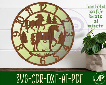 Horses clock template design