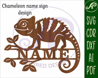 Chameleon name sign SVG / DXF / AI / PDF / CDR