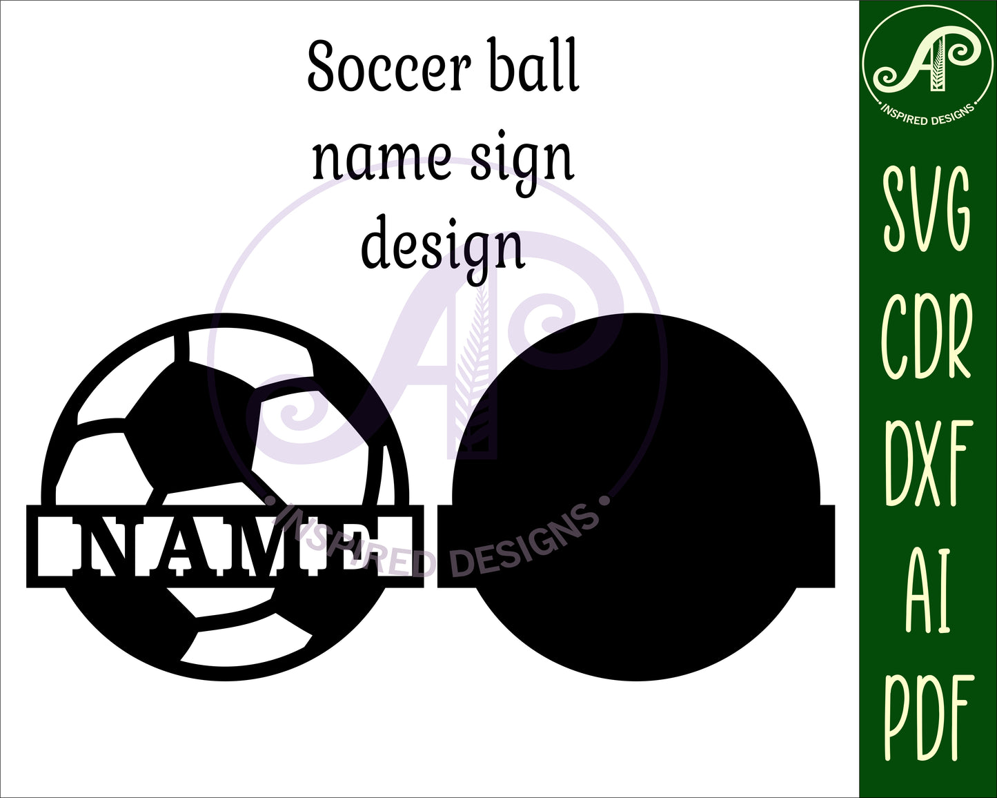 Soccer shape name sign SVG / DXF / AI / PDF / CDR