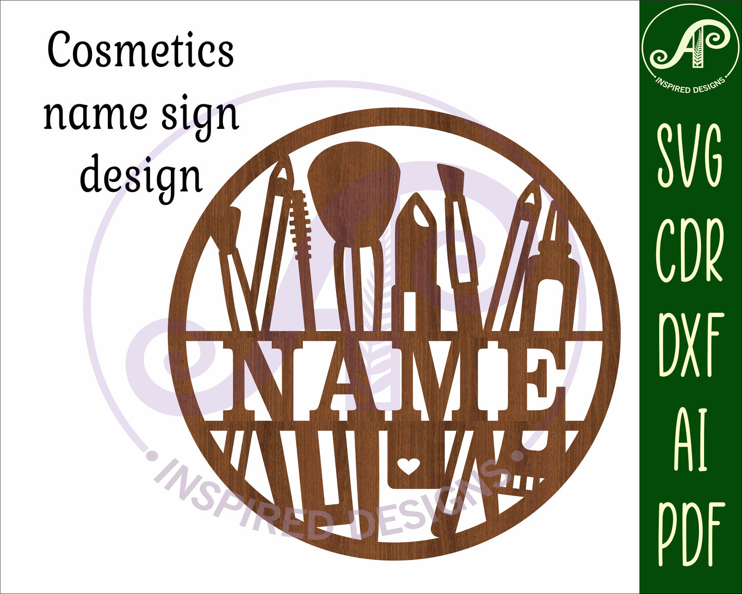 Cosmetics name wall sign. SVG / DXF / AI / PDF / CDR