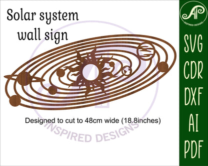 Solar system wall sign design SVG / DXF / AI / PDF / CDR