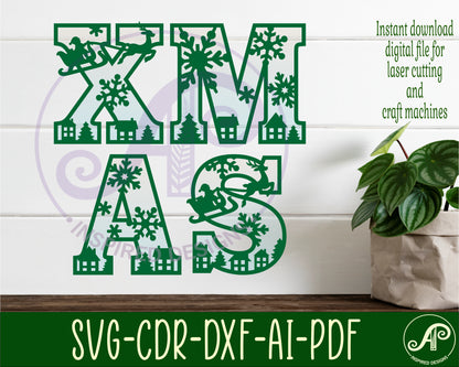 Christmas alphabet letter set. 58 letter options