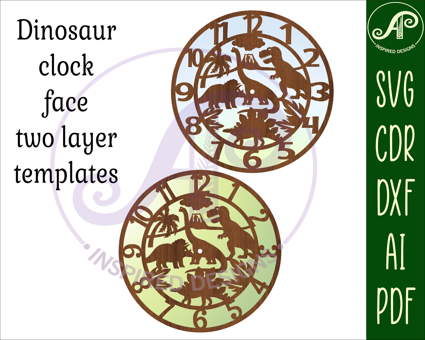 Dinosaur clock template design