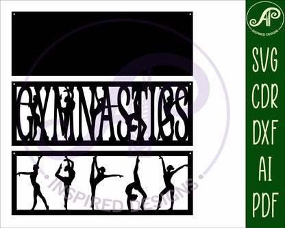 Gymnastics wall sign design SVG / DXF / AI / PDF / CDR