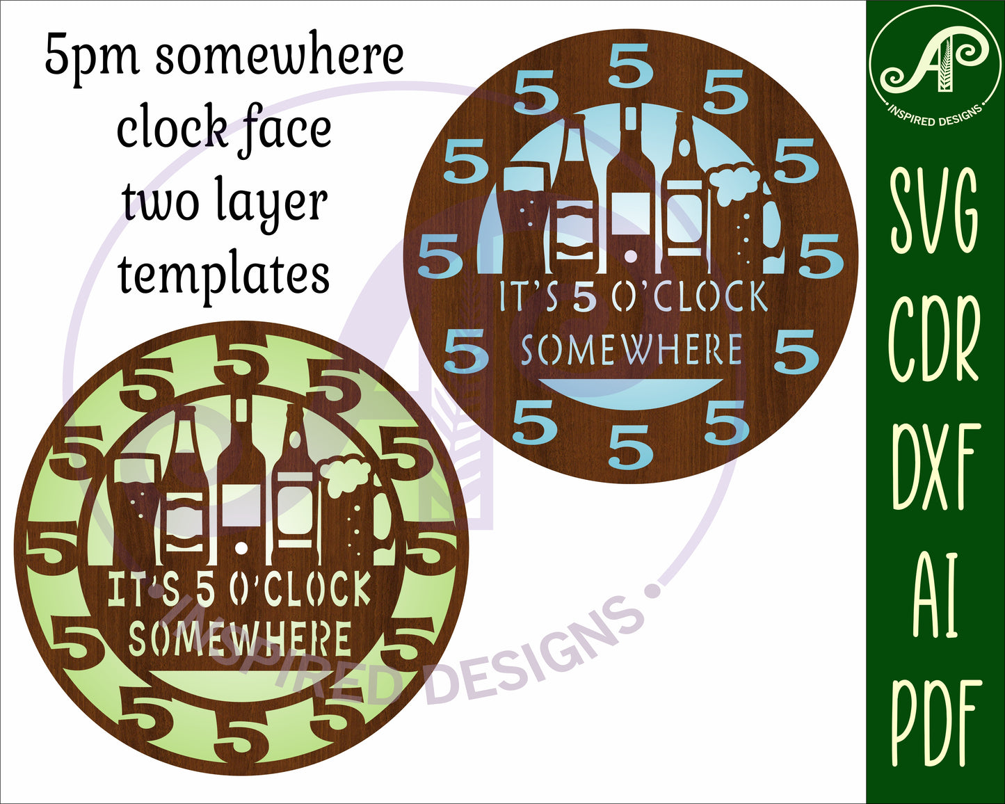 5 o'clock somewhere wall clock template designs