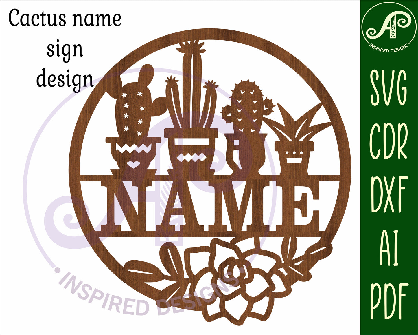 Cactus plant lovers wall sign. SVG / DXF / AI / PDF / CDR