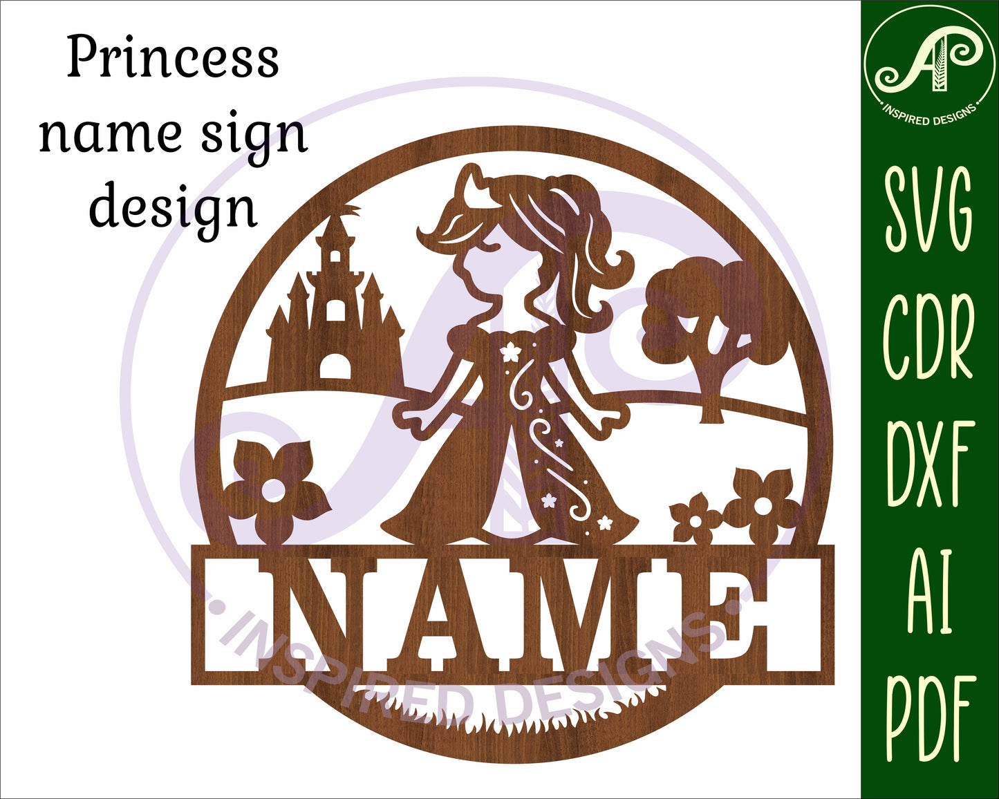 Princess name wall sign. SVG / DXF / AI / PDF / CDR