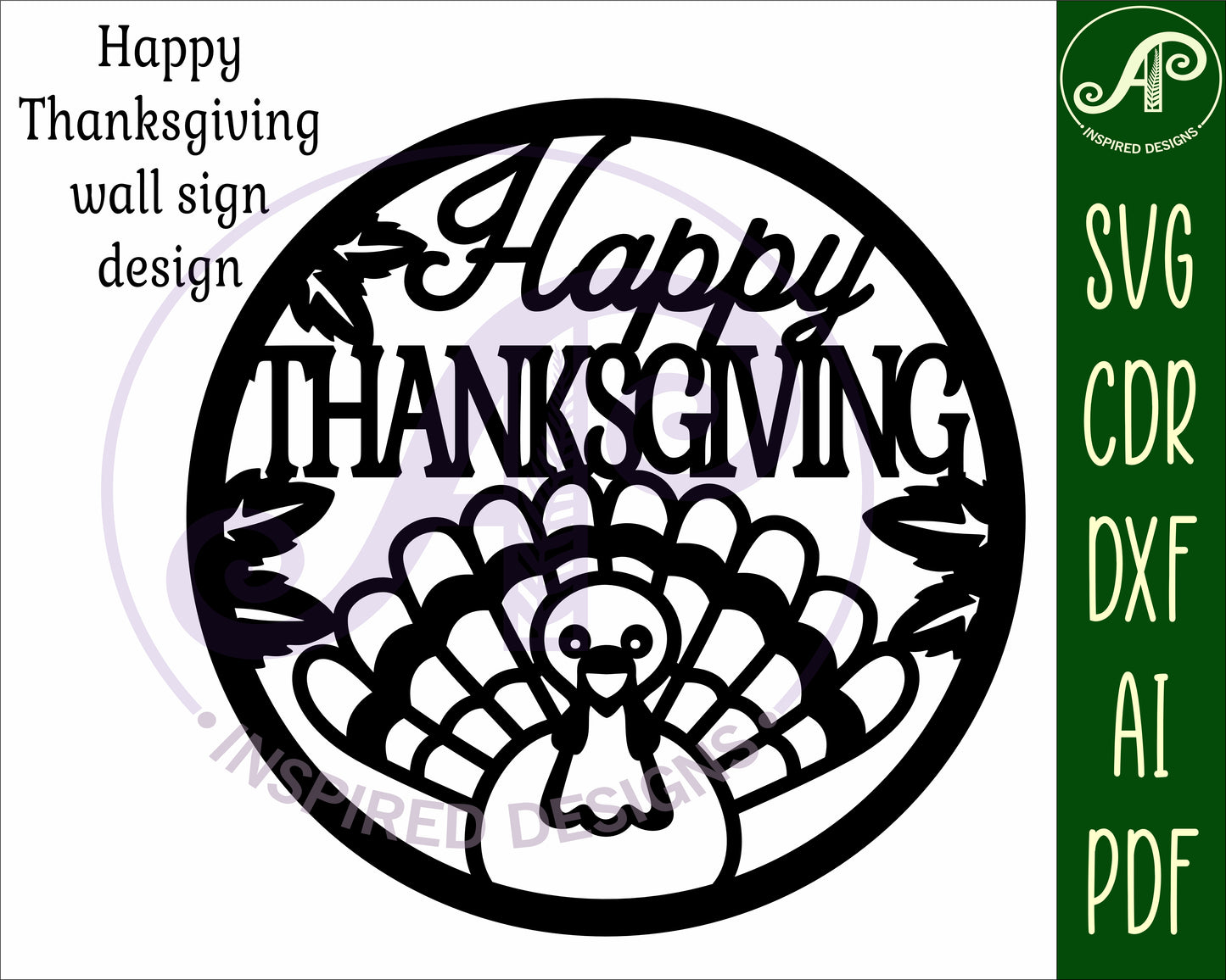 Happy thanksgiving wall sign design 2 SVG / DXF / AI / PDF / CDR