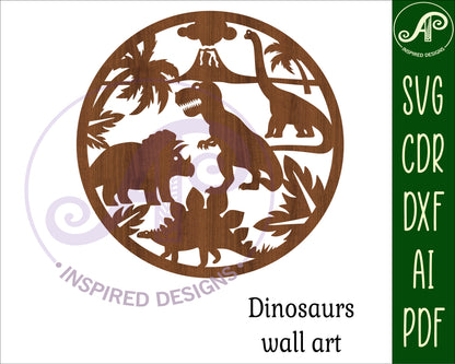 Dinosaurs wall sign design SVG / DXF / AI / PDF / CDR