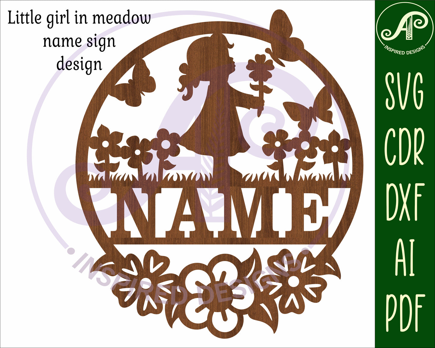 Little girl name wall sign. SVG / DXF / AI / PDF / CDR