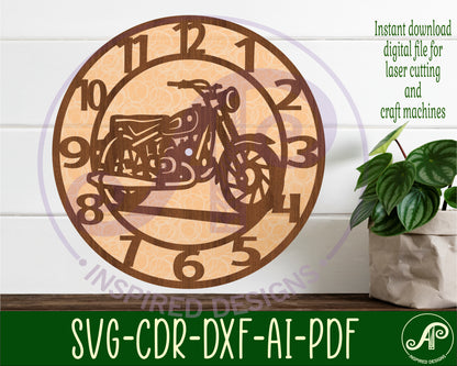 Motorcycle wall clock template design